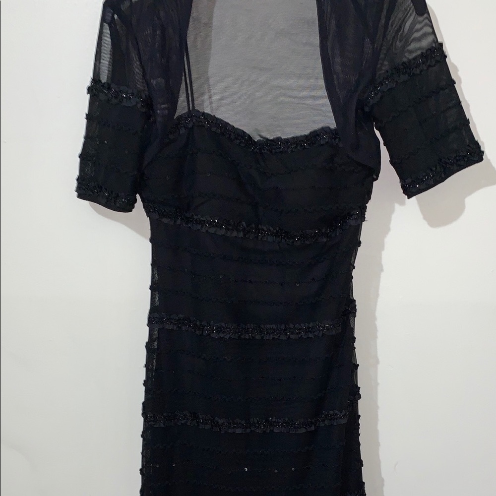 Black JS Collection Prom/ mermaid dress size 6 come with custom maid ball-aria